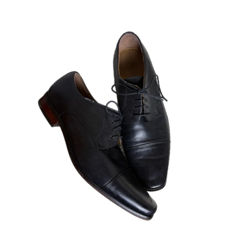 Florsheim Postino Cap Toe Oxford Mens‎ Size 10.5 Black Premium Leather Dressy